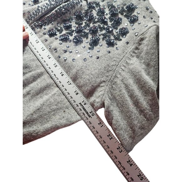 Vivien Forest Vintage Rabbit Wool Cardigan Sweater Floral Beaded Design Rhinesto - Picture 7 of 9